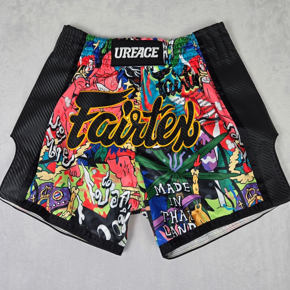 Fairtex x Urface Muay Thai Boxing Shorts MMA Kickboxing M Custom Art Micro Satin